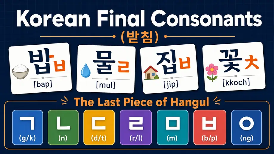 Korean Final Consonants (받침): The Last Piece of Hangul You Need to Read Korean